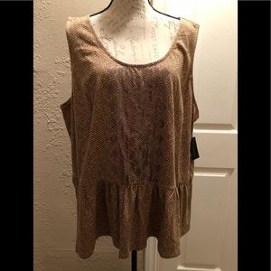 Lane Bryant Tank Top Cotton Diamond Peplum Dot